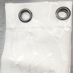 At home 84" white sheer grommet curtain panels.